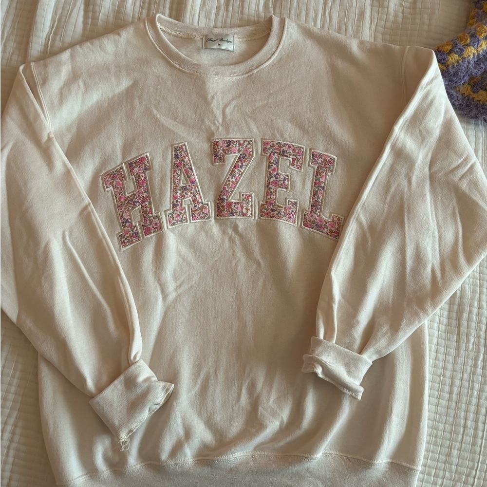 HAZEL Boutique Embroidered Crew Sweatshirt